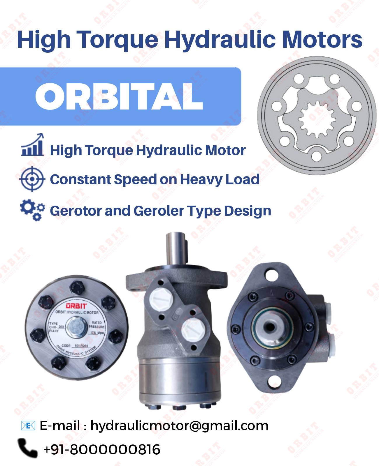 OMRX-50 11185609 White Hydraulic Motor In Ahmedabad Mumbai Pune Chennai Bangalore Hyderabad Nashik Indore Jaipur Delhi Kolkata India